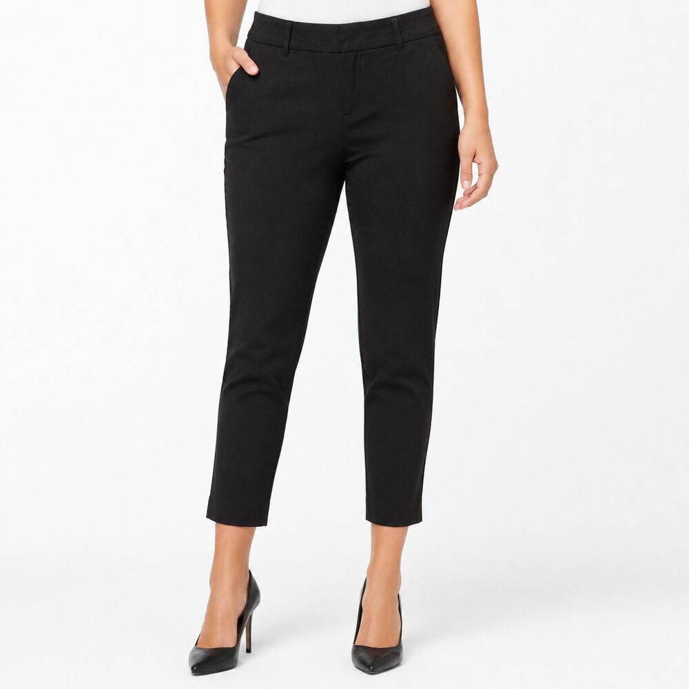 Old Navy Black Pixie Pants SZ 14 Cotton Blend Skinny Ankle Never Fade Pockets